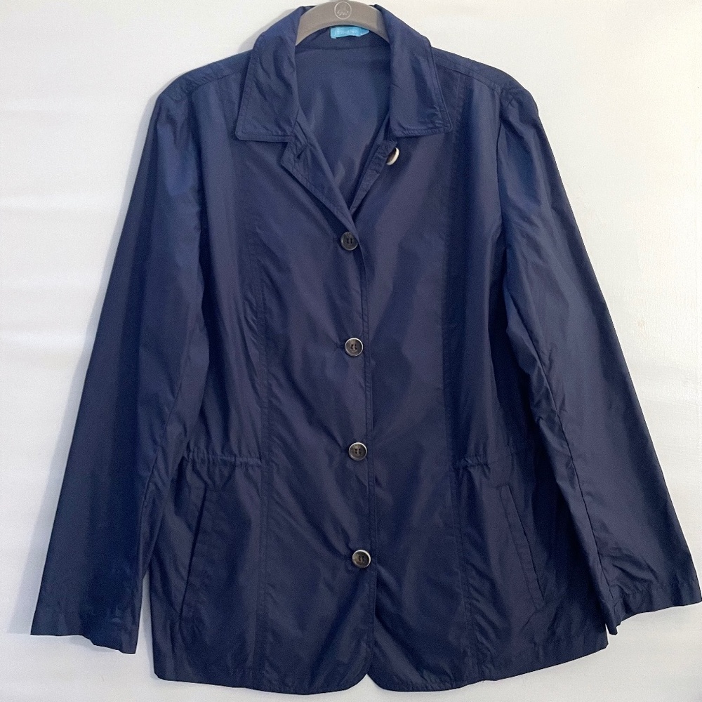 J Mclaughlin Womens Lightweight Travel Jacket Medium Preppy Costal Old Money